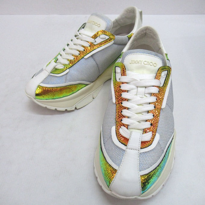 JIMMY CHOO Raine Metallic Multi Sneakers Size EU 42
