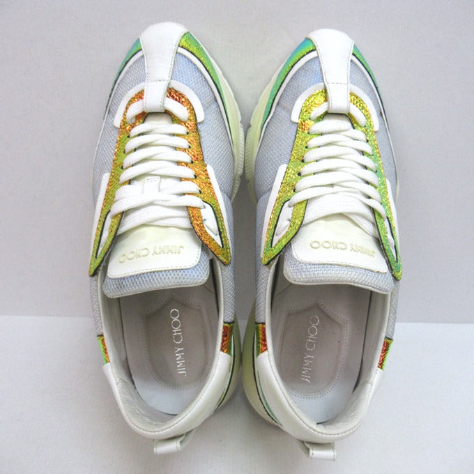 JIMMY CHOO Raine Metallic Multi Sneakers Size EU 42