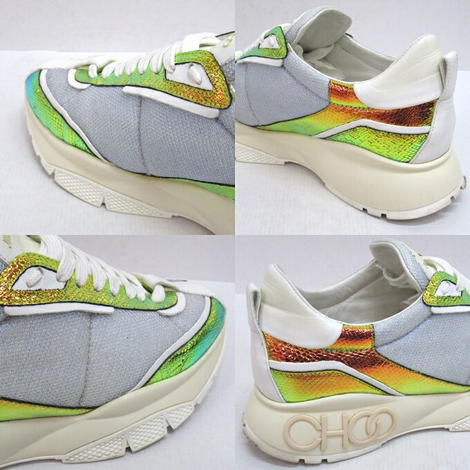 JIMMY CHOO Raine Metallic Multi Sneakers Size EU 42
