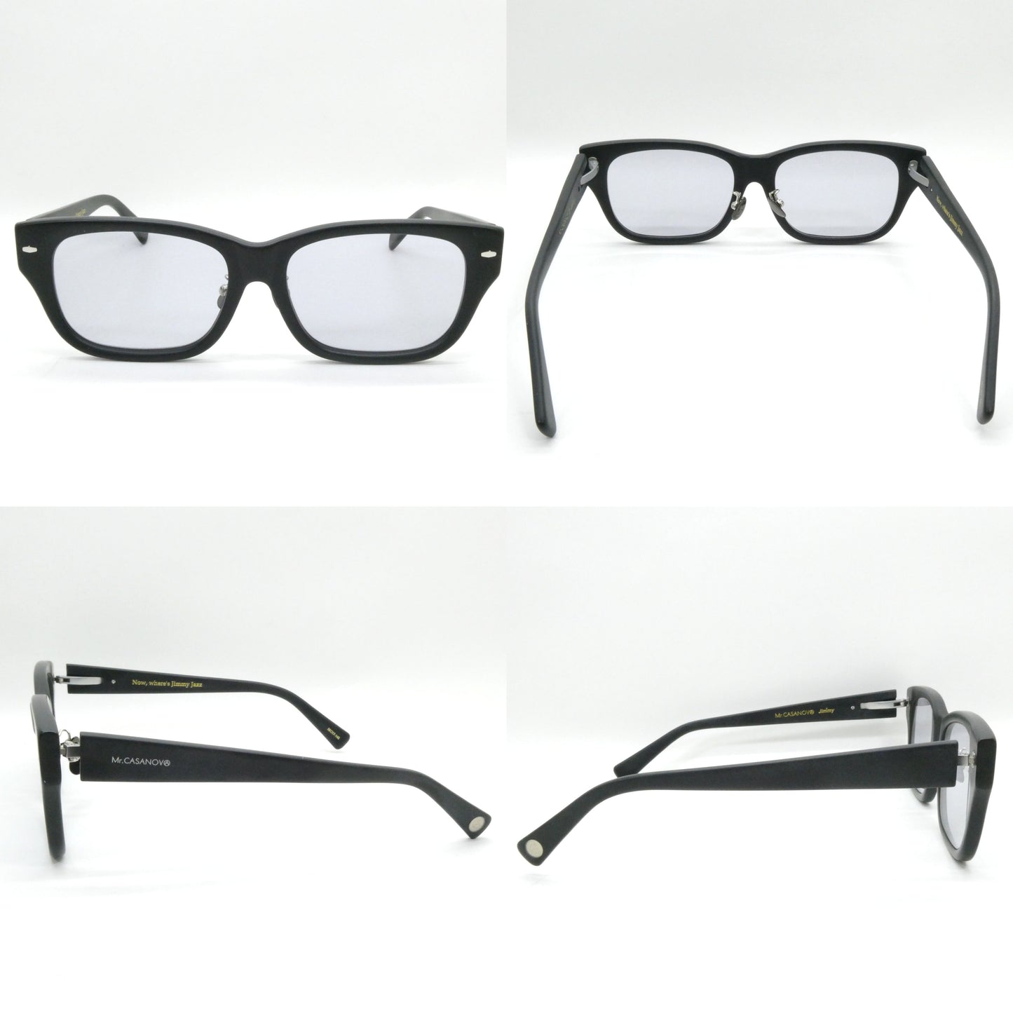 Mr.CASANOVA JIMMY Black Silver Lens Sunglasses Size ONE SIZE