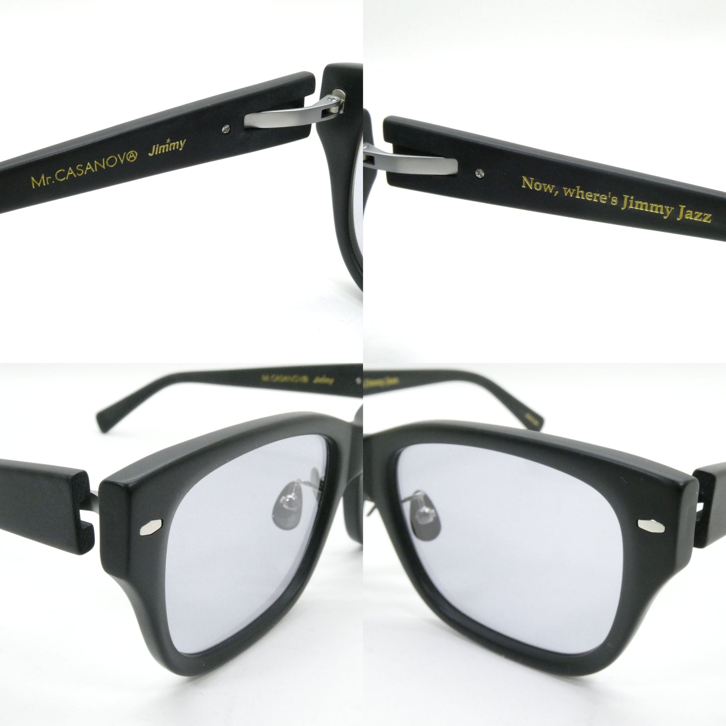 Mr.CASANOVA JIMMY Black Silver Lens Sunglasses Size ONE SIZE