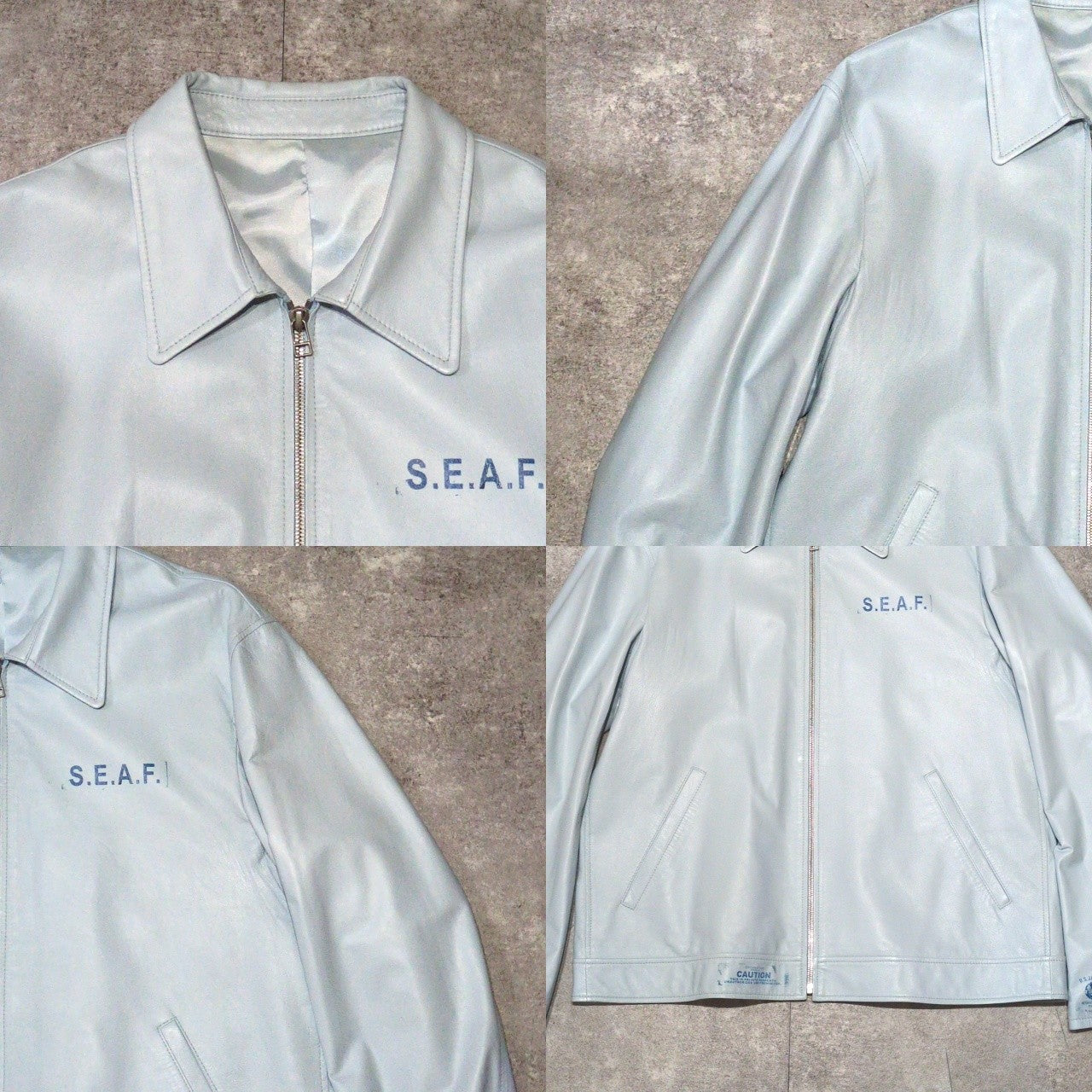 OTAGIRI Lamb Leather Single Riders Jacket Blue Size 3L