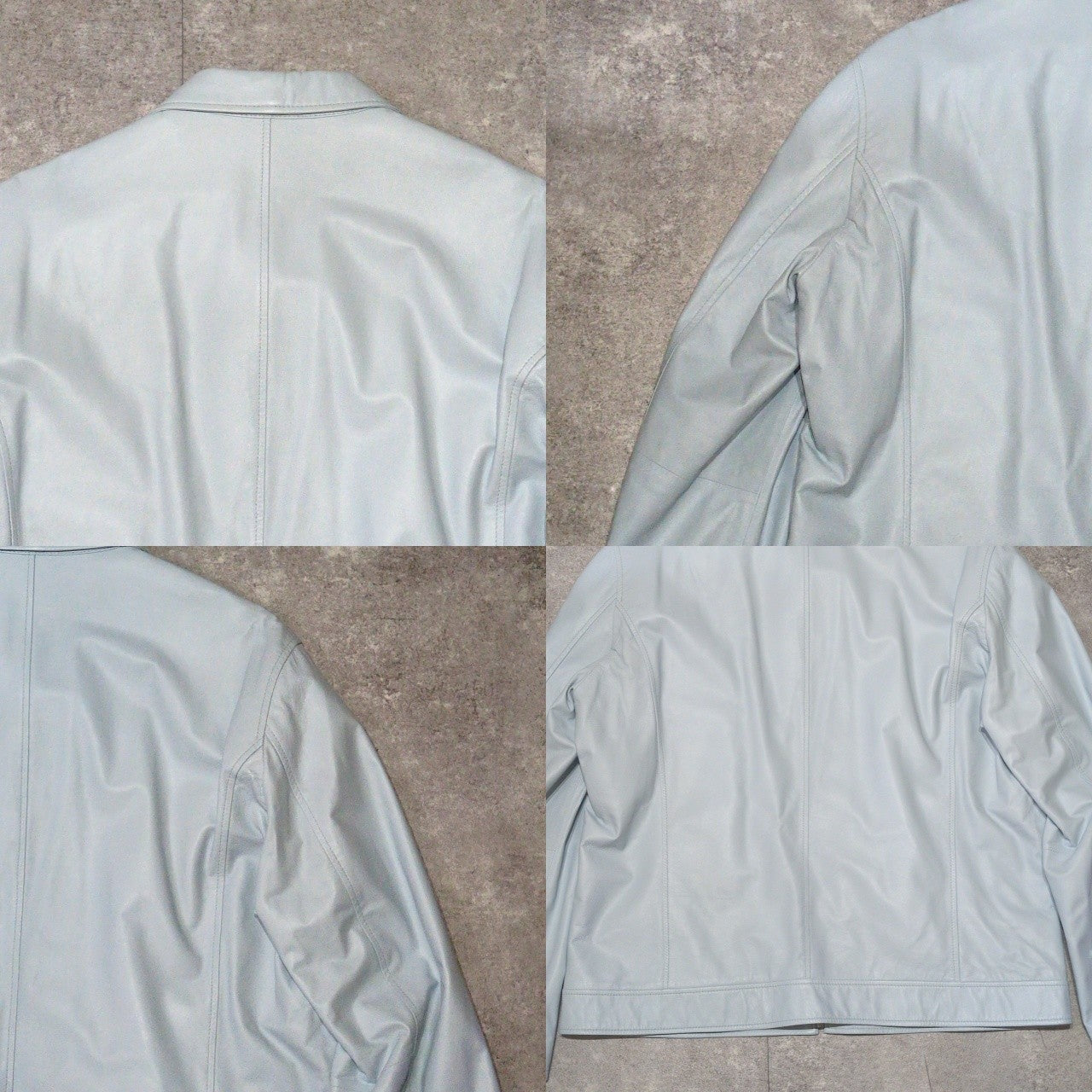 OTAGIRI Lamb Leather Single Riders Jacket Blue Size 3L