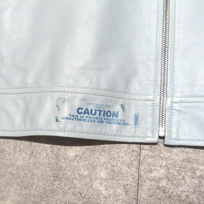 OTAGIRI Lamb Leather Single Riders Jacket Blue Size 3L