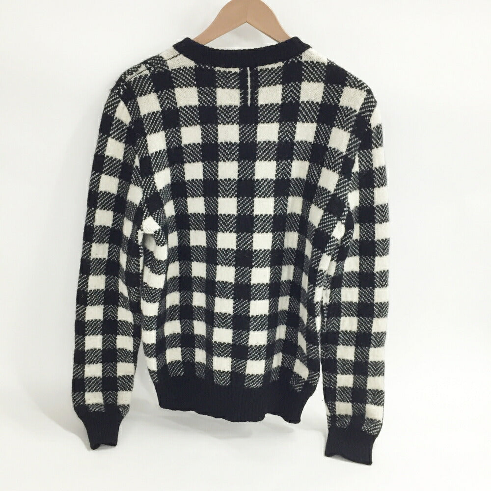 Saint Laurent Paris Block Check Knit Sweater Multi Size S