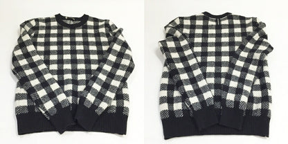 Saint Laurent Paris Block Check Knit Sweater Multi Size S