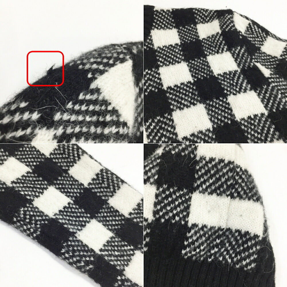Saint Laurent Paris Block Check Knit Sweater Multi Size S