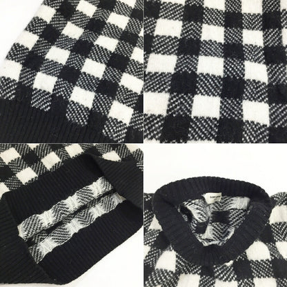 Saint Laurent Paris Block Check Knit Sweater Multi Size S