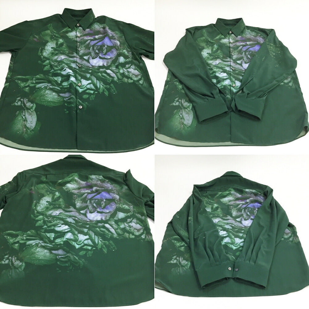 LAD MUSICIAN Rain Flower Big Shirt Green Size 44