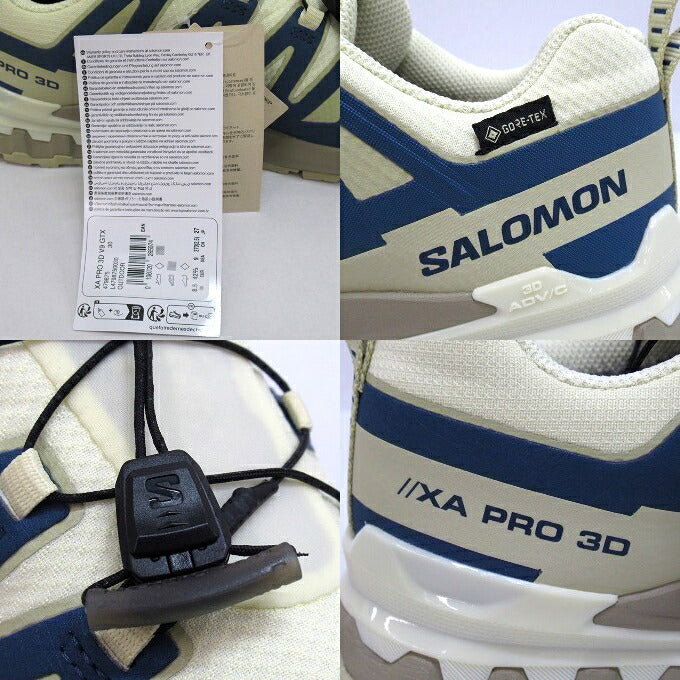 SALOMON XA PRO 3D V9 GTX Beige/Navy Sneakers Size 27cm
