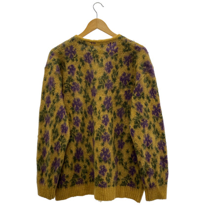 Needles F/W Mohair Flower Pattern Cardigan Yellow Size L