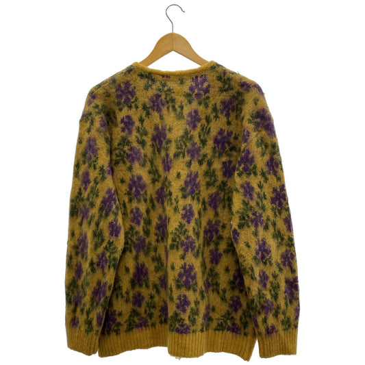 Needles F/W Mohair Flower Pattern Cardigan Yellow Size L