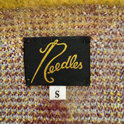 Mohair Cardigan Argyle Needles J0256 Yellow Cardigan Size L