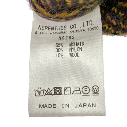 Needles F/W Mohair Flower Pattern Cardigan Yellow Size L