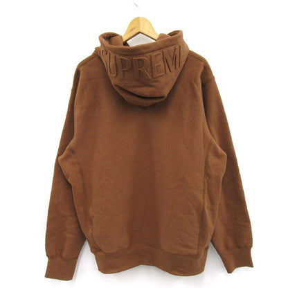 Supreme 17FW Embossed Logo Hoodie Brown Size L