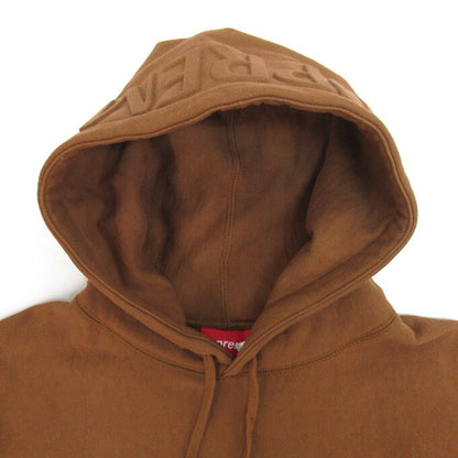 Supreme 17FW Embossed Logo Hoodie Brown Size L