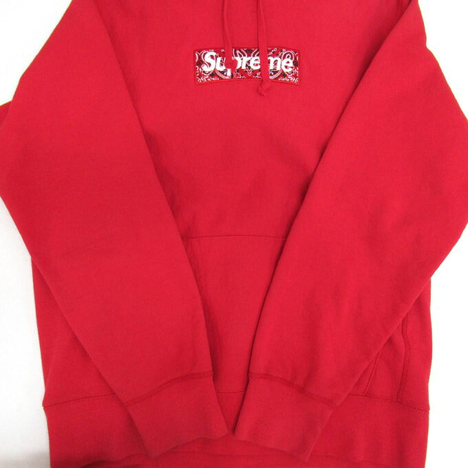Supreme 19FW Bandana Box Logo Hoodie Red Size S