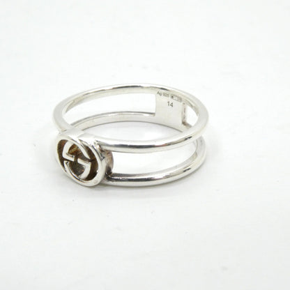 GUCCI Interlocking G Thin Open Ring Silver Size ONE SIZE