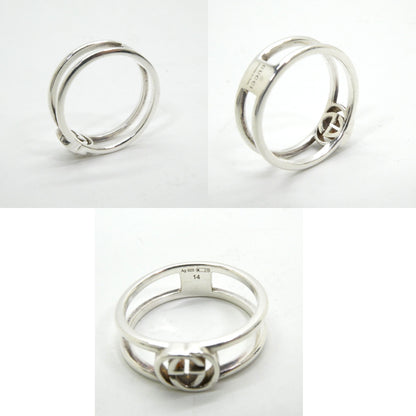 GUCCI Interlocking G Thin Open Ring Silver Size ONE SIZE