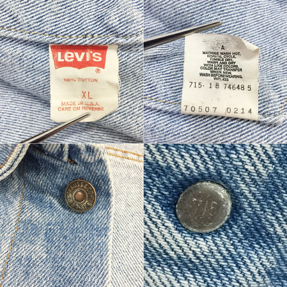 Levi's 70507 Light Blue Denim Jacket Size XL