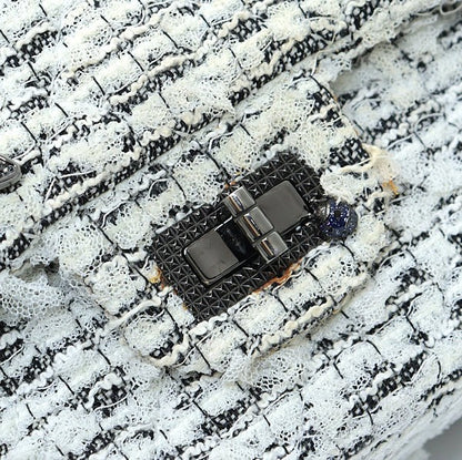 CHANEL Tweed 2.55 Matelasse Insect Bag White Size ONE SIZE