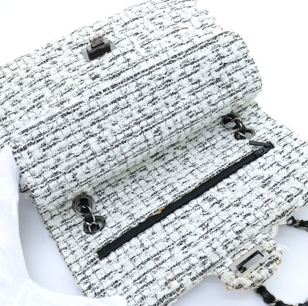 CHANEL Tweed 2.55 Matelasse Insect Bag White Size ONE SIZE