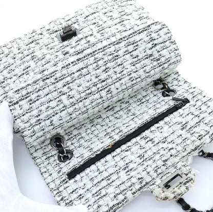 CHANEL Tweed 2.55 Matelasse Insect Bag White Size ONE SIZE