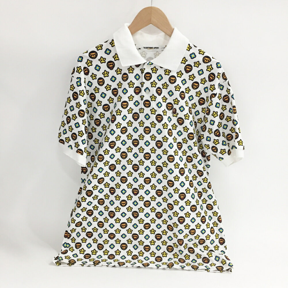 A BATHING APE S/S Monogram Polo Shirt Multi Size L