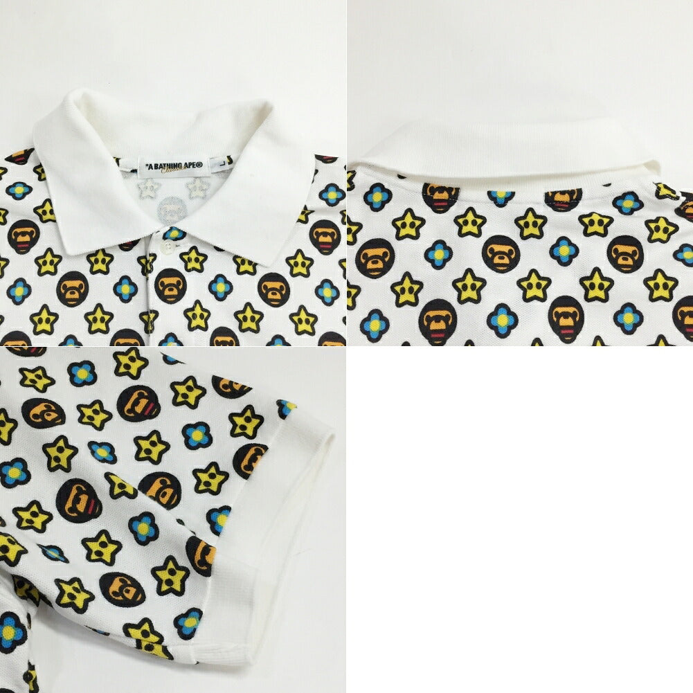 A BATHING APE S/S Monogram Polo Shirt Multi Size L