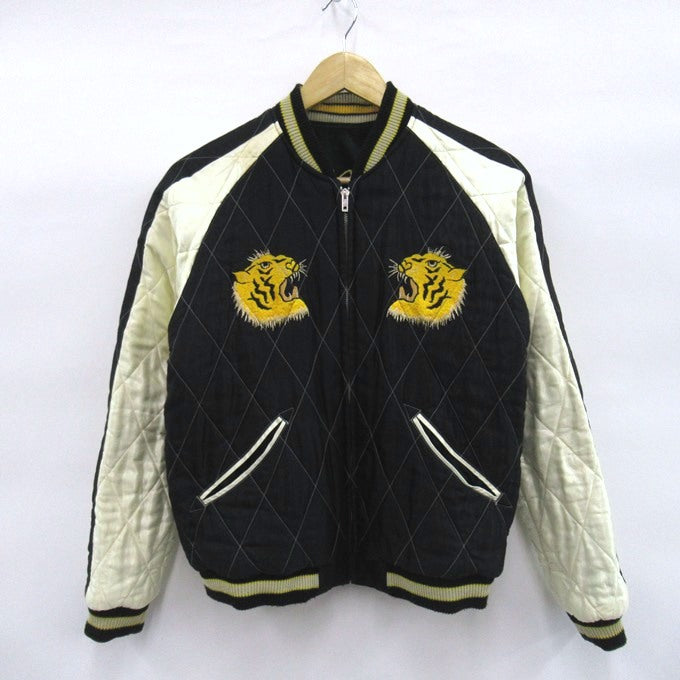 EAGLE Velveteen Reversible Sukajan Green/Black Jacket Size M