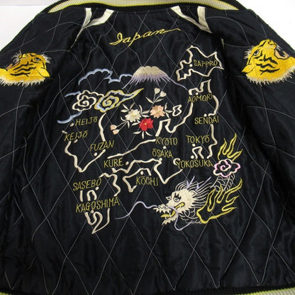 EAGLE Velveteen Reversible Sukajan Green/Black Jacket Size M