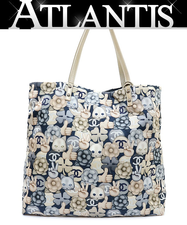 CHANEL Choupette Cat Print Tote Bag Size ONE SIZE
