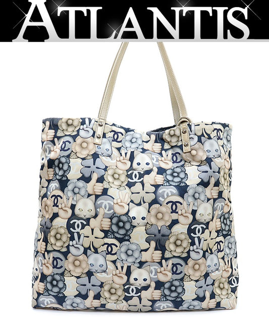 CHANEL Choupette Cat Print Tote Bag Size ONE SIZE