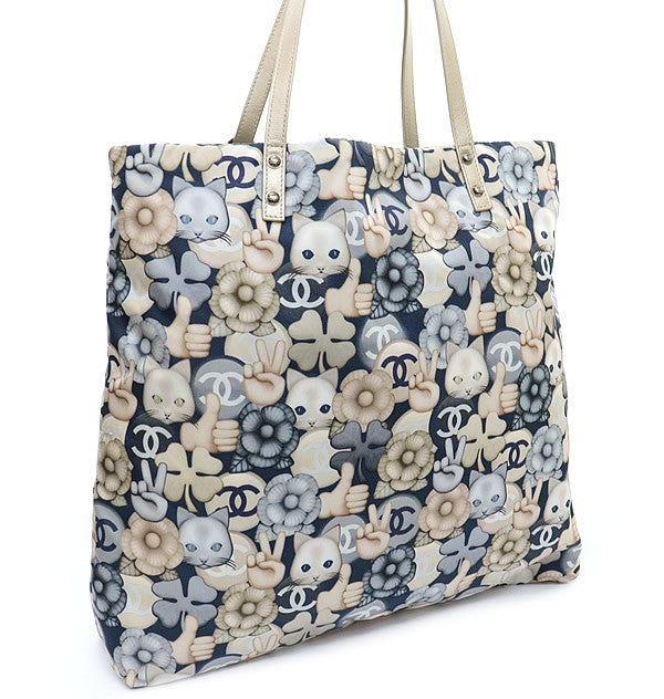 CHANEL Choupette Cat Print Tote Bag Size ONE SIZE