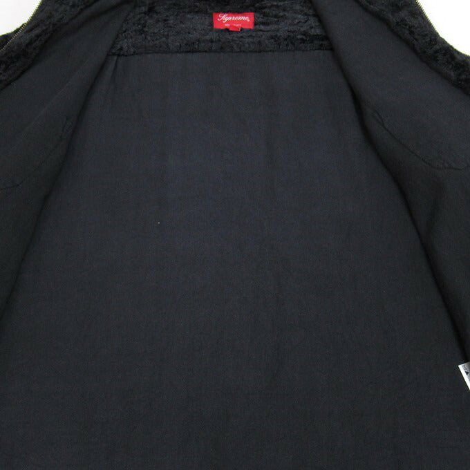 Supreme 17AW Cheetah Pile Zip Up Shirt Black Size M