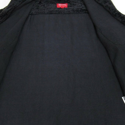Supreme 17AW Cheetah Pile Zip Up Shirt Black Size M