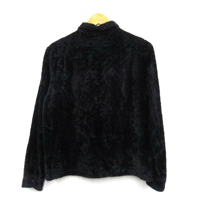Supreme 17AW Cheetah Pile Zip Up Shirt Black Size M
