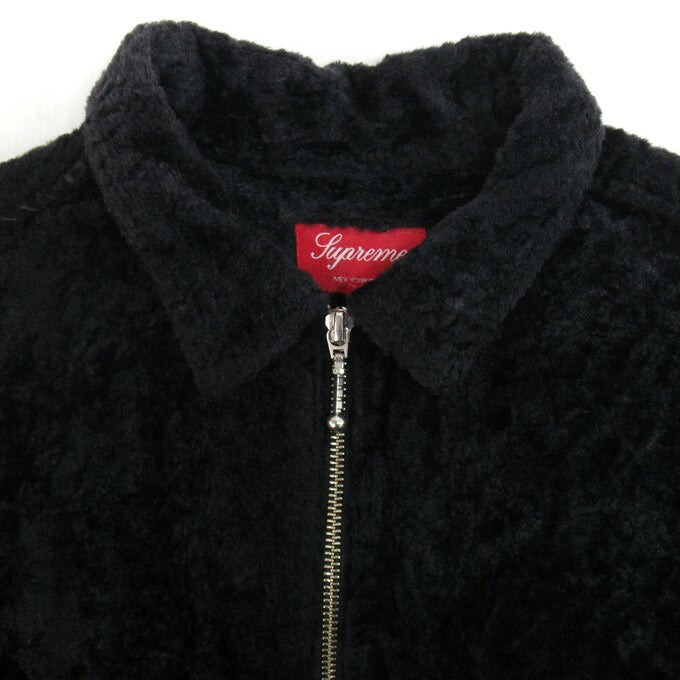 Supreme 17AW Cheetah Pile Zip Up Shirt Black Size M