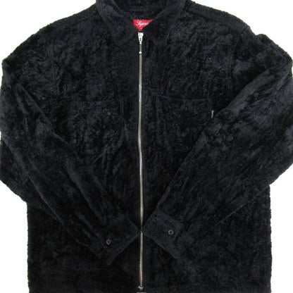 Supreme 17AW Cheetah Pile Zip Up Shirt Black Size M