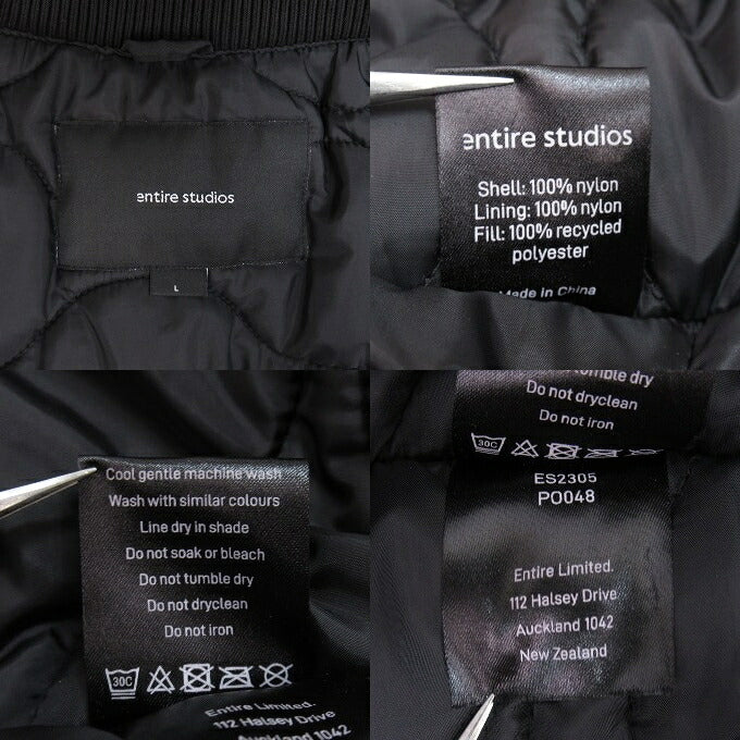 Entire Studios A-2 Bomber Jacket Black Size L