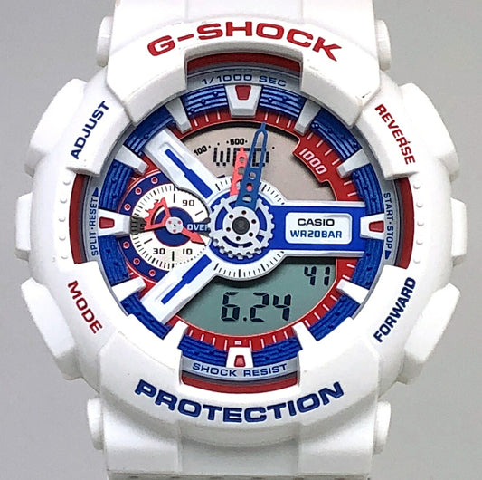 G-SHOCK White Tricolor Big Case Ana-Digi Watch Size ONE SIZE