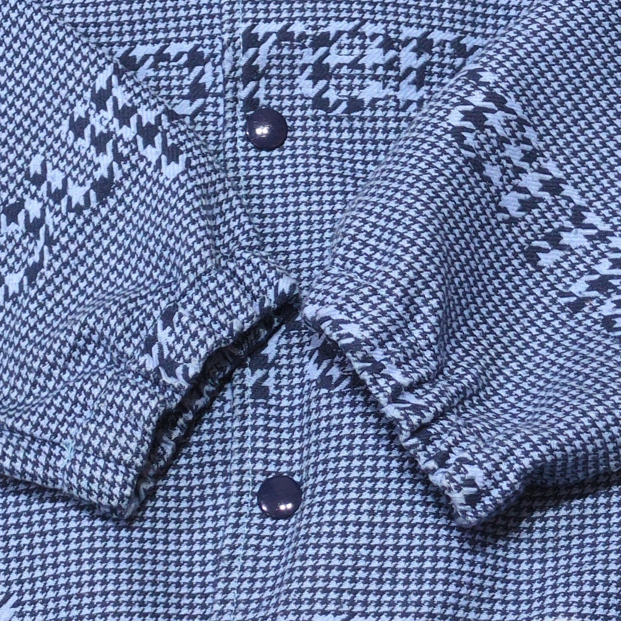 Supreme 20AW Houndstooth Logo Snap Jacket Blue Size M