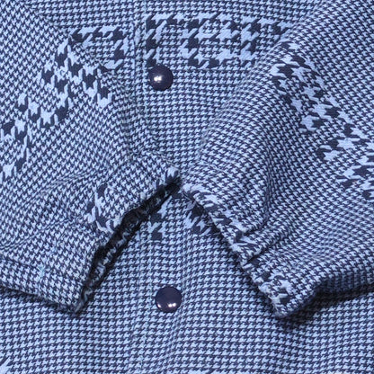 Supreme 20AW Houndstooth Logo Snap Jacket Blue Size M
