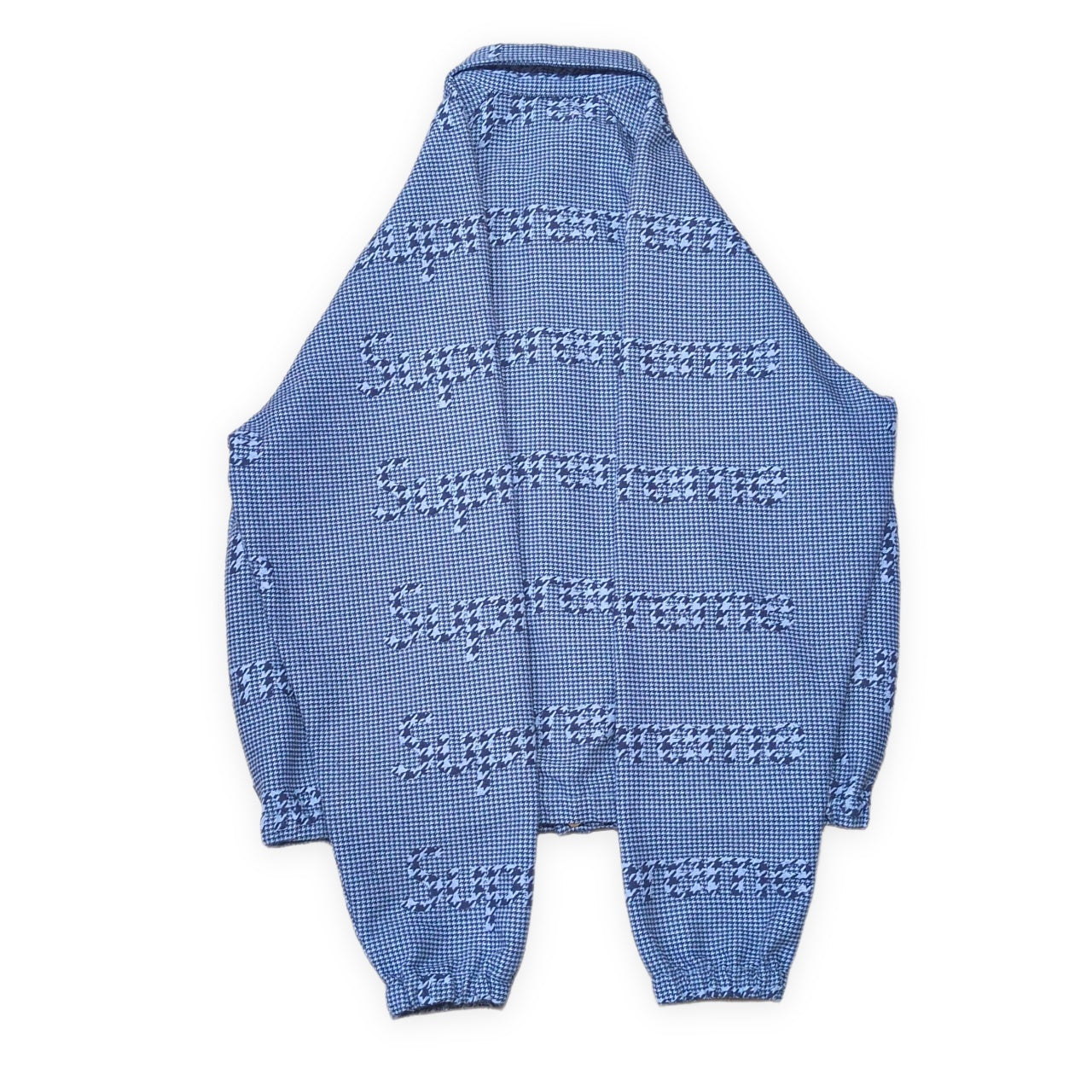 Supreme 20AW Houndstooth Logo Snap Jacket Blue Size M