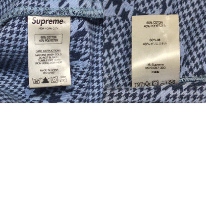 Supreme 20AW Houndstooth Logo Snap Jacket Blue Size M