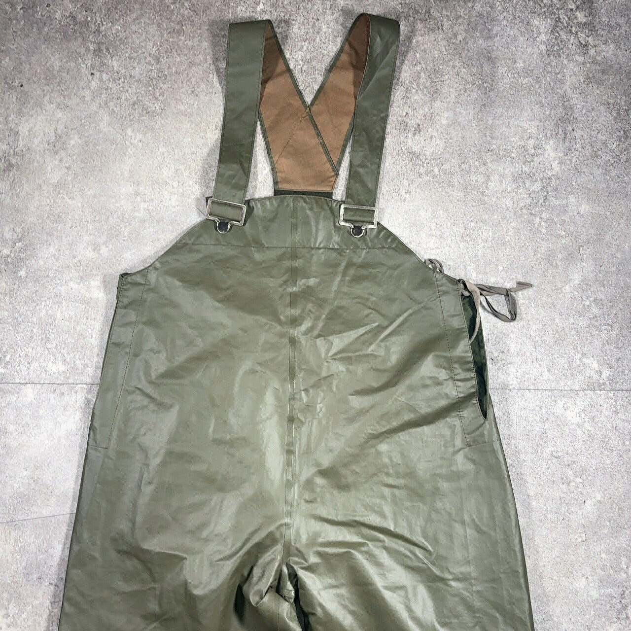 Vintage 60s Swedish Army Green Rubber Wet Weather Size C52