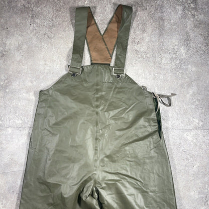 Vintage 60s Swedish Army Green Rubber Wet Weather Size C52