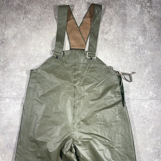 Vintage 60s Swedish Army Green Rubber Wet Weather Size C52