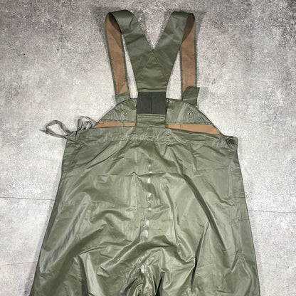 Vintage 60s Swedish Army Green Rubber Wet Weather Size C52