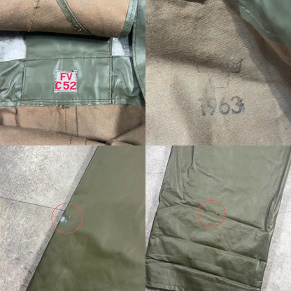 Vintage 60s Swedish Army Green Rubber Wet Weather Size C52